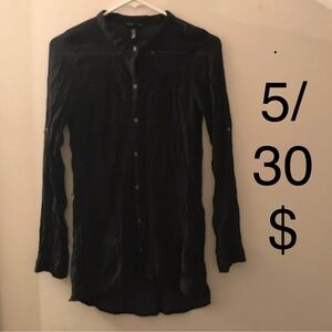 🌻5/30$!! EUC Lace FANG Button Down Black Shirt